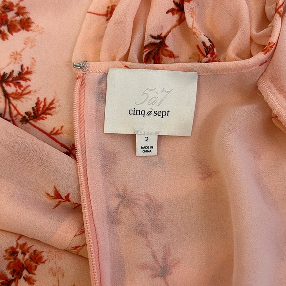 Cinq A Sept Womens Floral Print Hi-Low Midi Dress Size 2 NWT - Picture 13 of 14